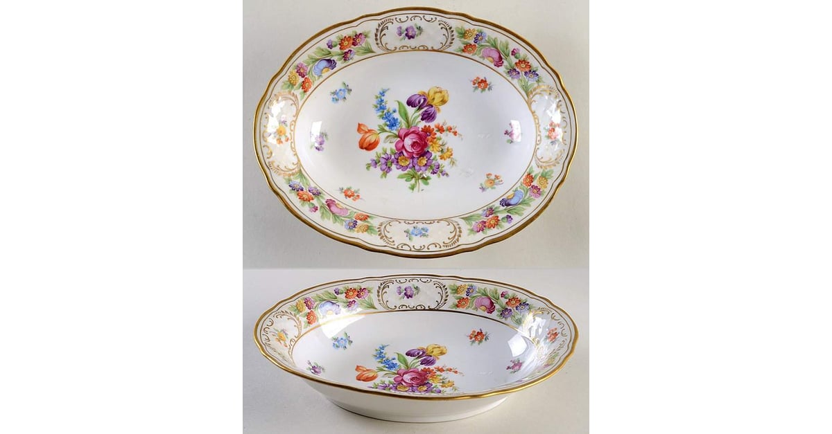 Empress Dresden Flowers 9" Oval Vegetable Bowl by Schumann - Bavaria ...