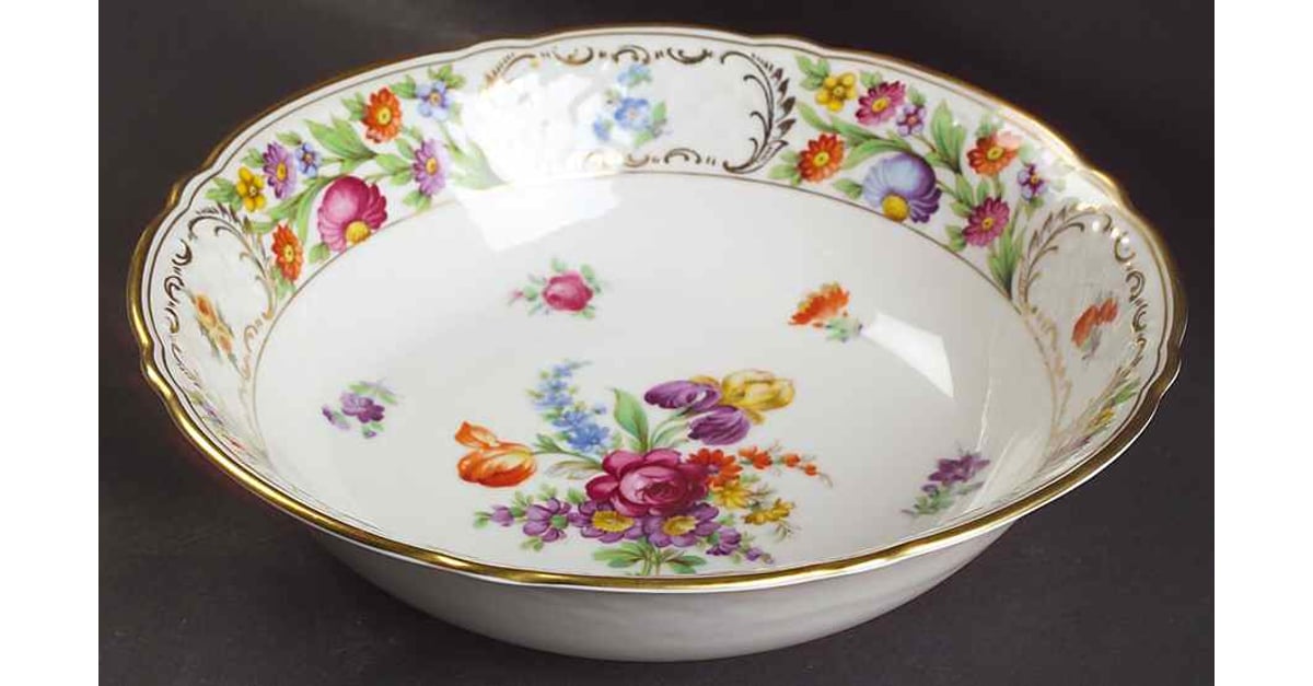 Empress Dresden Flowers 9" Round Vegetable Bowl by Schumann - Bavaria ...