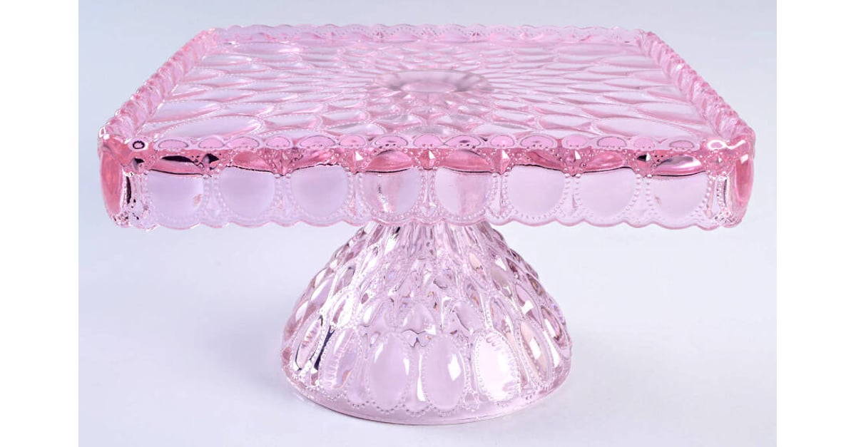 Elizabeth Pink Square Cake Stand by Mosser (Ohio) | Replacements, Ltd.