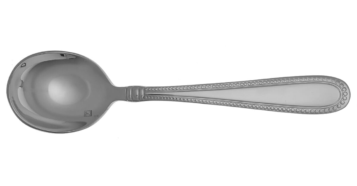 Callyne 12-Piece Stainless Steel Round Soup Spoons - 18.4cm Bouillon Spoons For Restaurant Or Home Use