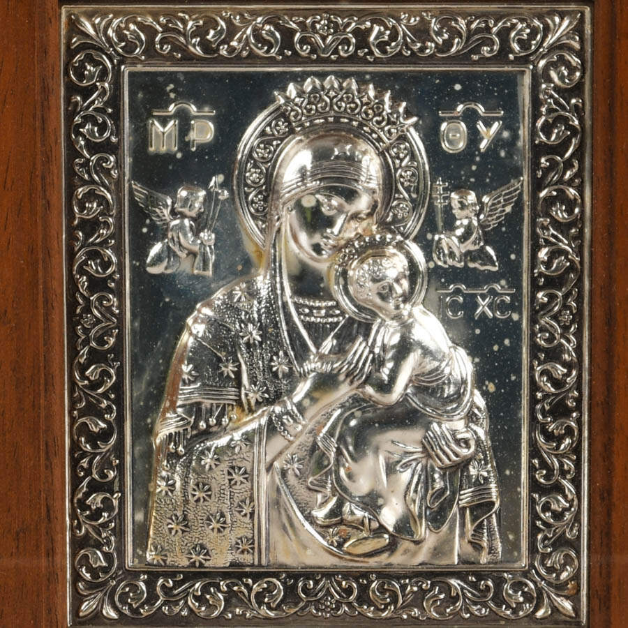 Framed Aluminum Icon Mary Perpetual Succursu with Infant Jesus-2