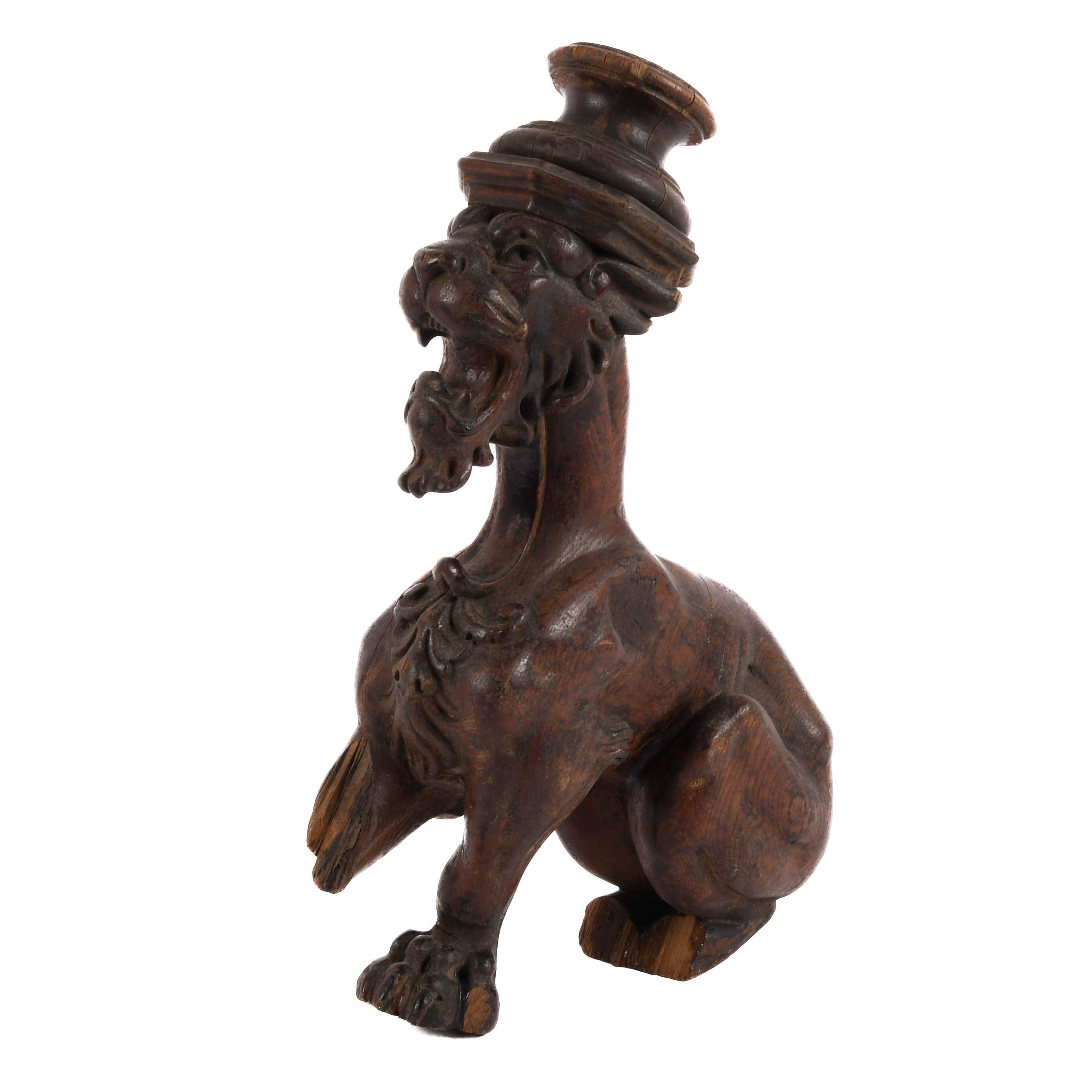 Antique Carved Wood Griffin Architectural Detail-1