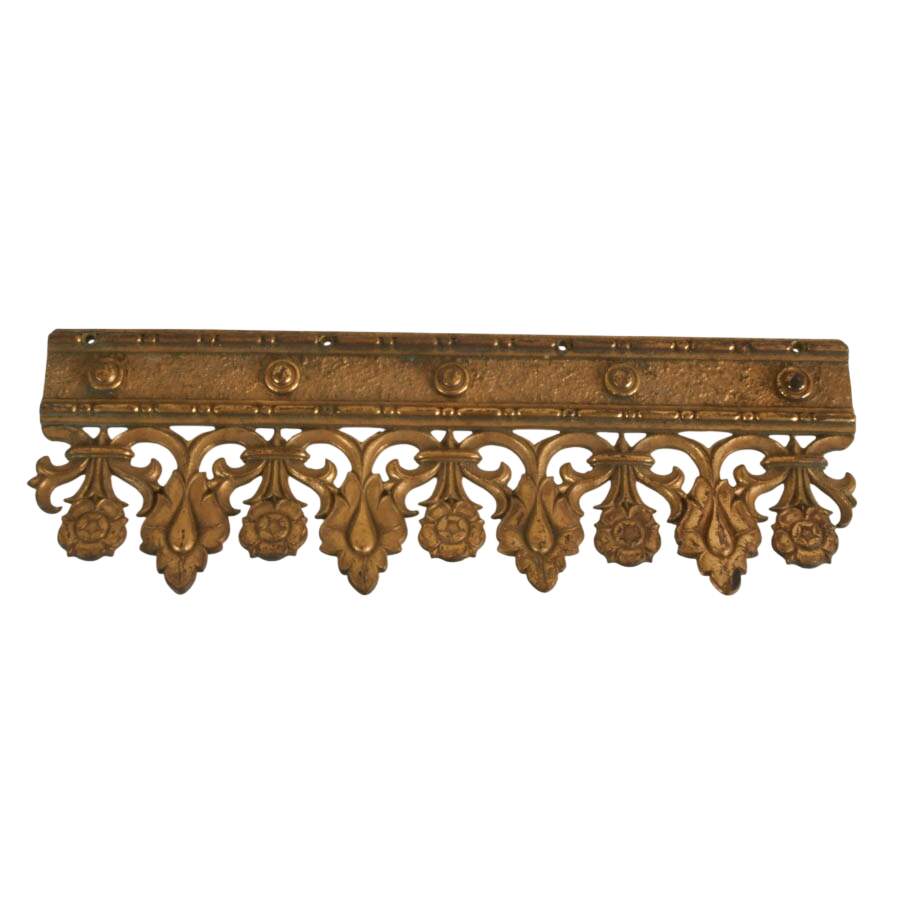 Antique Gothic Revival Bronzed Gilt Architecture Décor-3