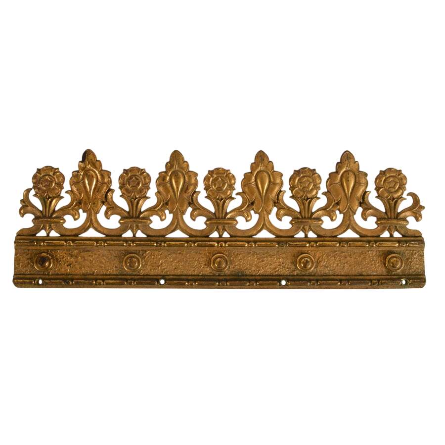 Antique Gothic Revival Bronzed Gilt Architecture Décor-1