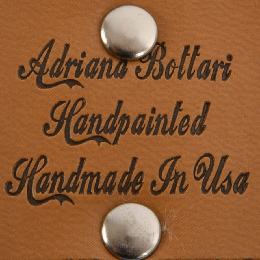 Signed Adriana Bottelori Hand-Painted Leather Purse-6