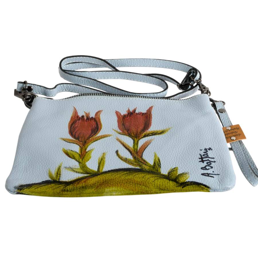 Signed Adriana Bottelori Hand-Painted Leather Purse-4