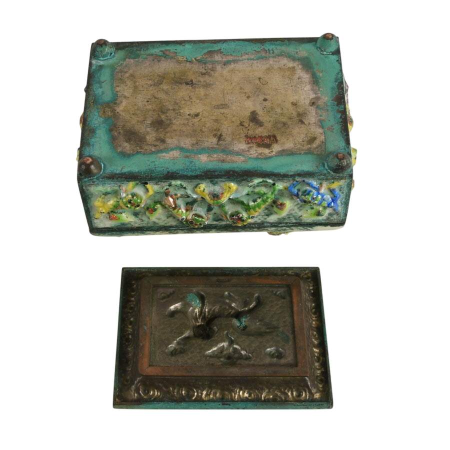 Antique Chinese Cloisonné Pair of Smoker's Companion Set-9
