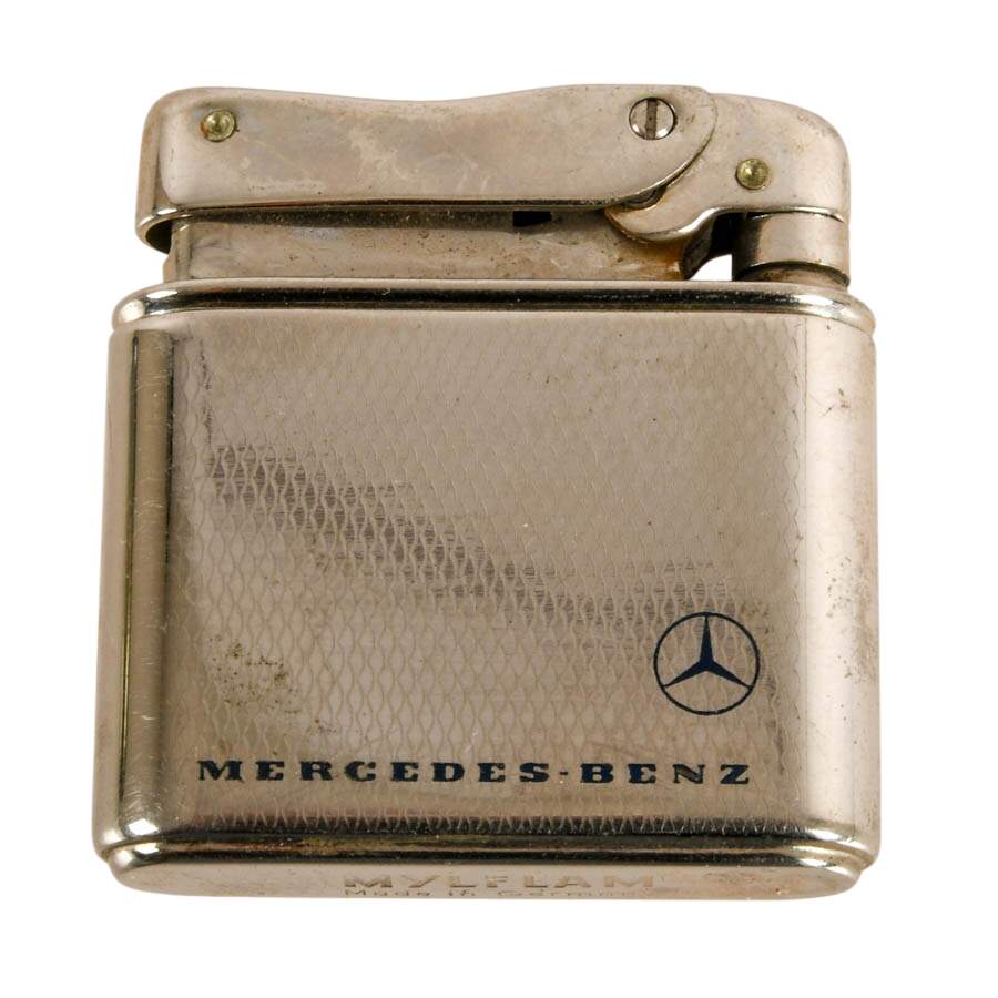 Colibri Laux Crocodile Cigarette Case & Mylflam Duplex Mercedes Lighter-6