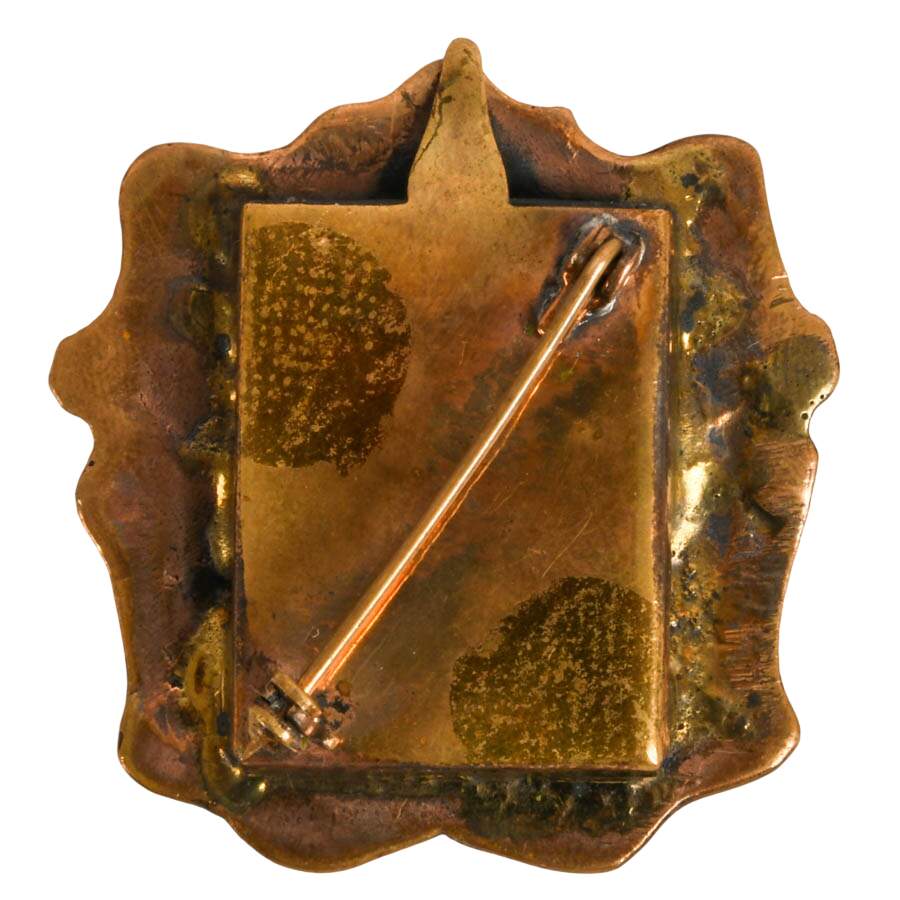 Mixed Metal Art Nouveau Style Cat Portrait Brooch-4