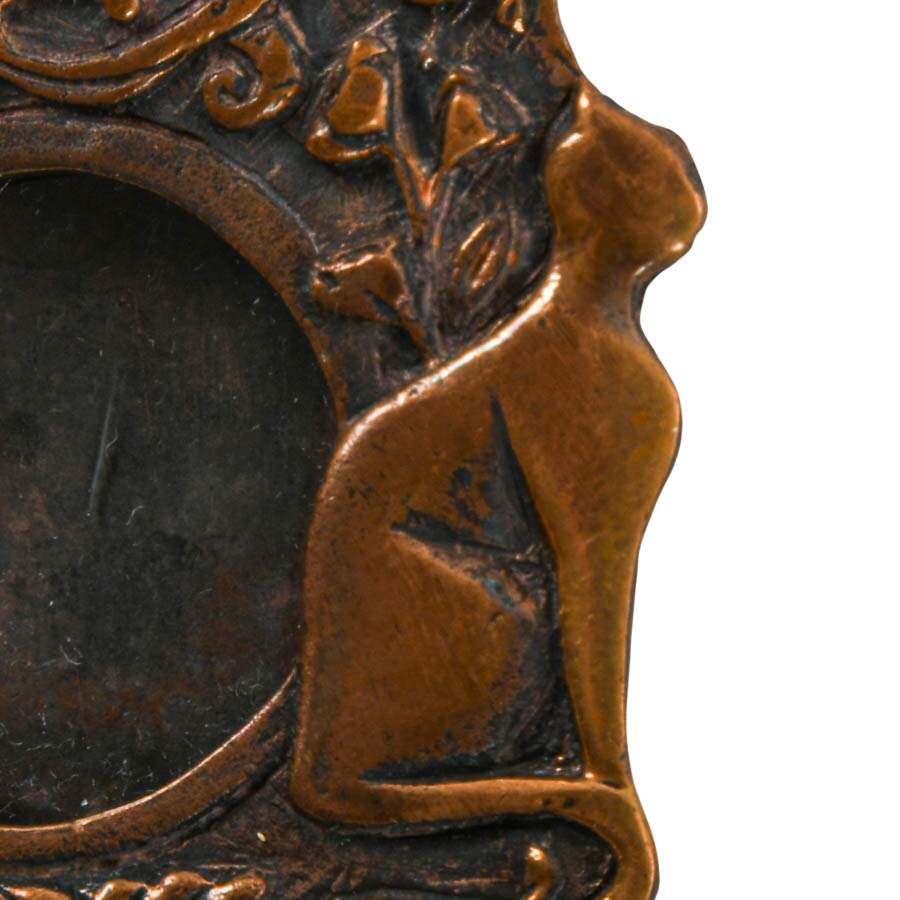 Mixed Metal Art Nouveau Style Cat Portrait Brooch-2