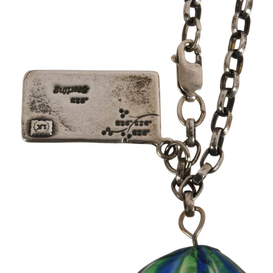 Sterling Silver "Love Letter" Italian Murano Glass Charm Bracelet-6