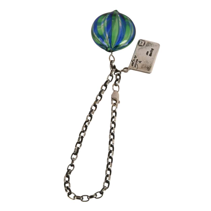 Sterling Silver "Love Letter" Italian Murano Glass Charm Bracelet-3