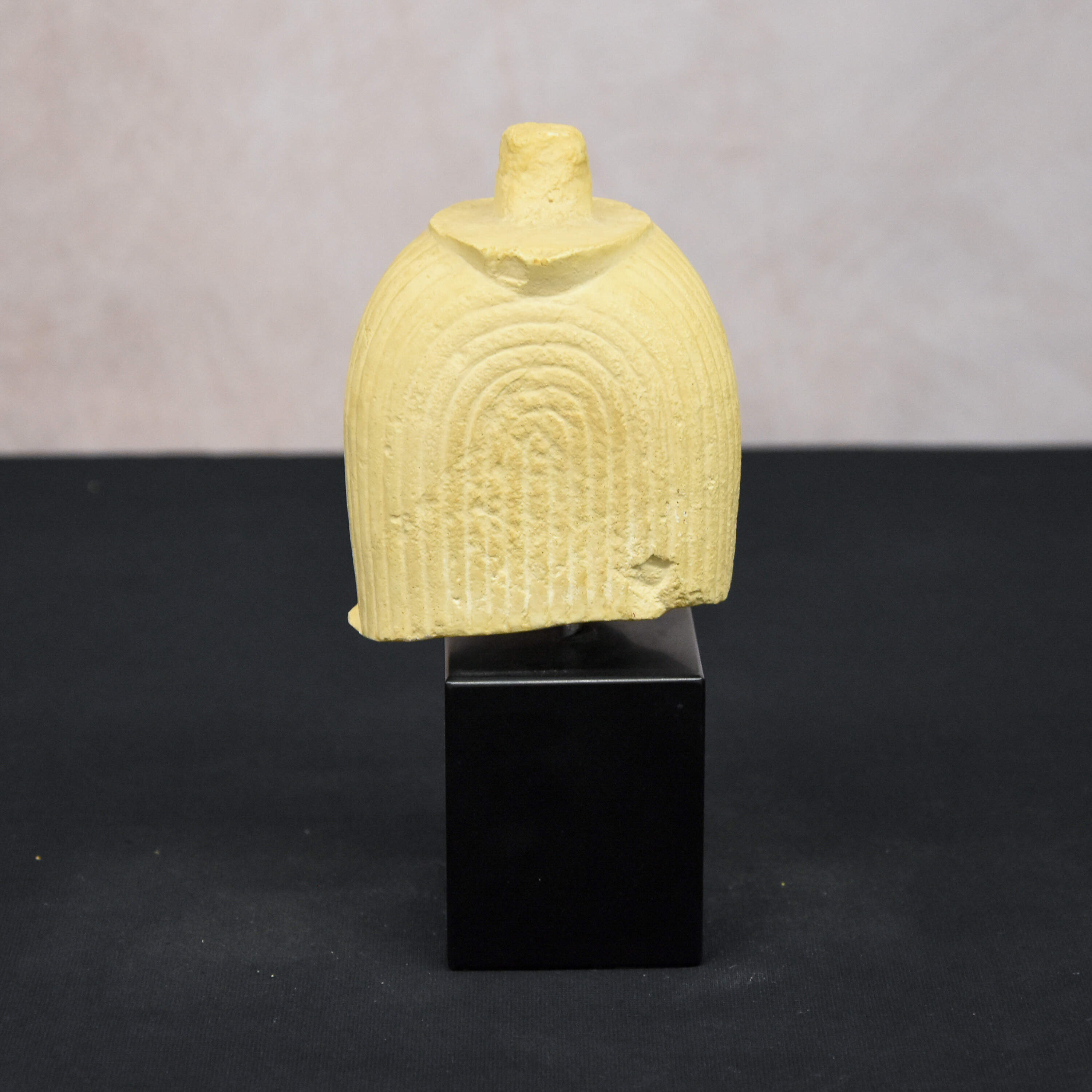 King Tut Egyptian Stone Composite Sculpture on Wooden Pedestal Base-4