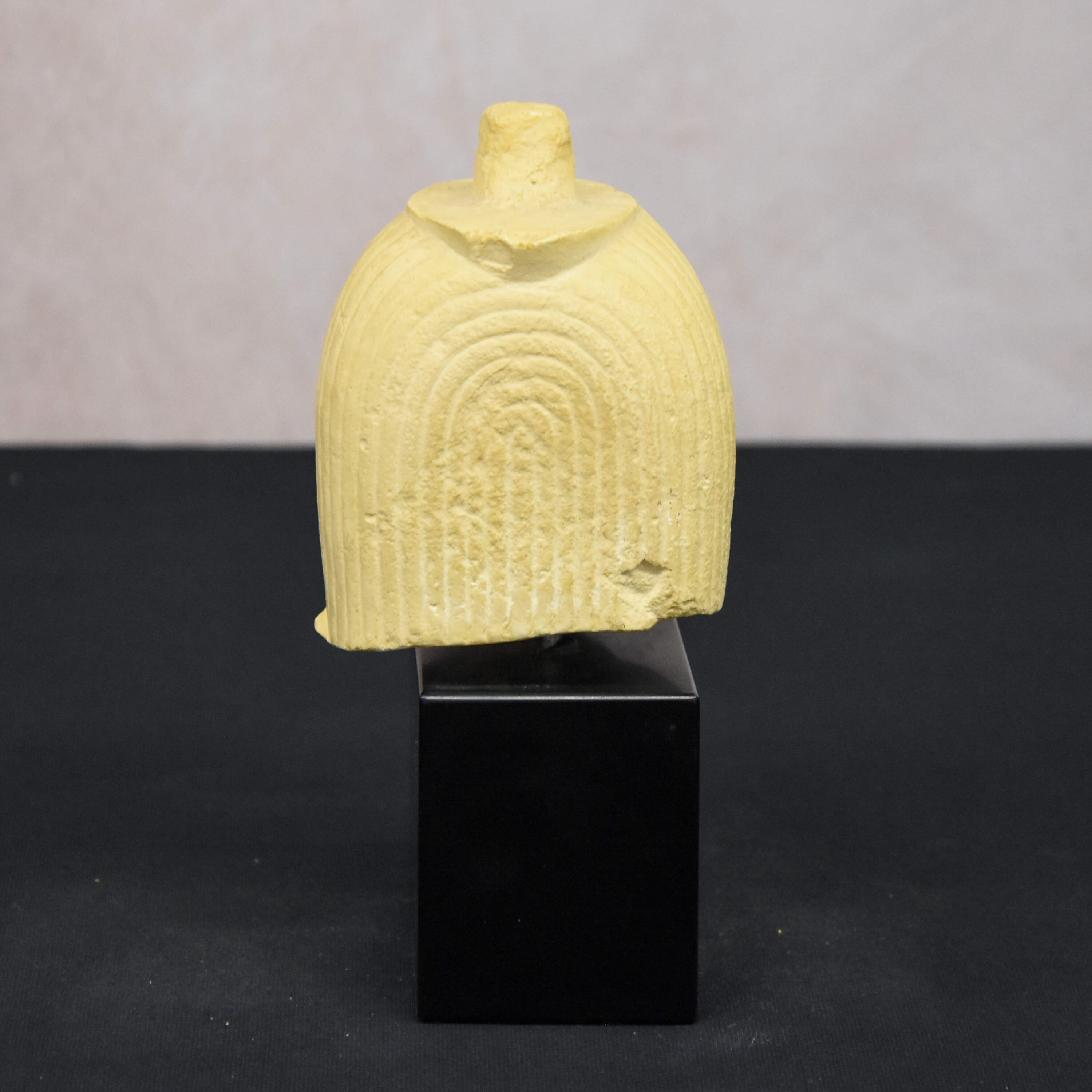 King Tut Egyptian Stone Composite Sculpture on Wooden Pedestal Base-3