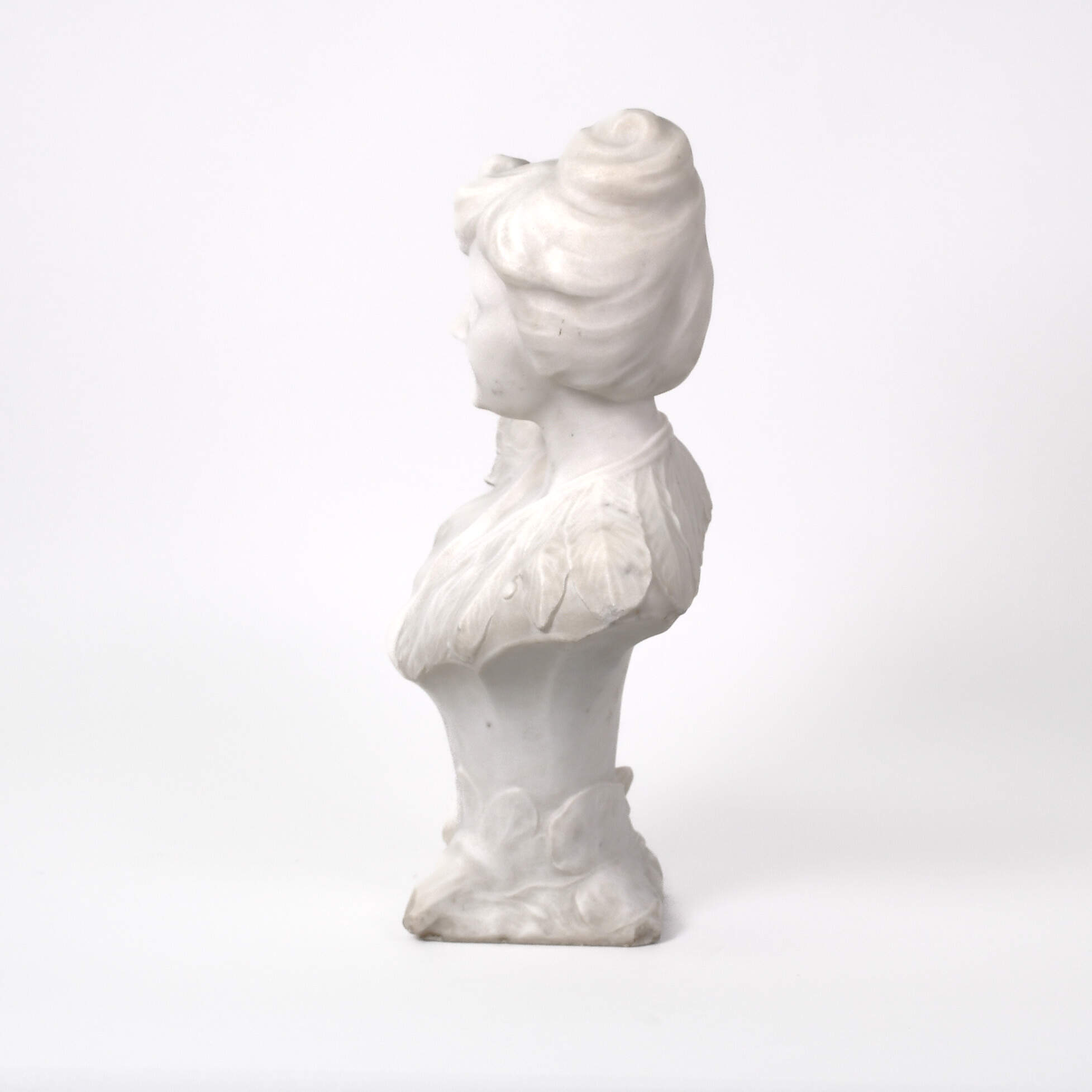 Antique Art Nouveau Signed A. Fraty Italian Alabaster Bust of Woman-2