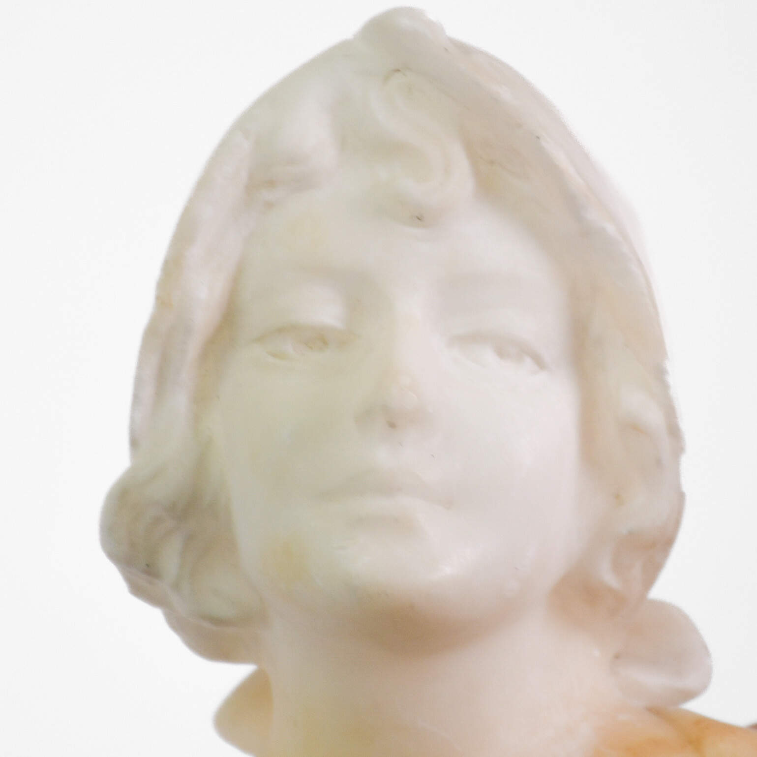 Art Deco Signed E. Beck Bust of Woman on Marble Base-6