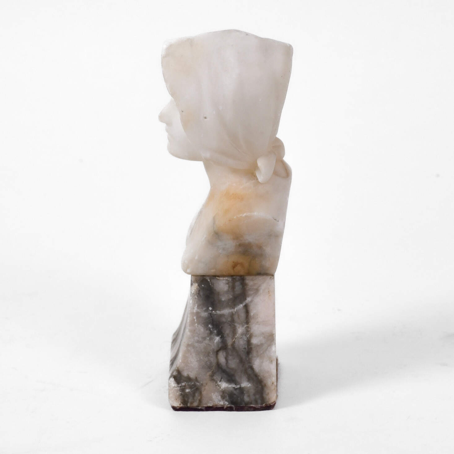 Art Deco Signed E. Beck Bust of Woman on Marble Base-4