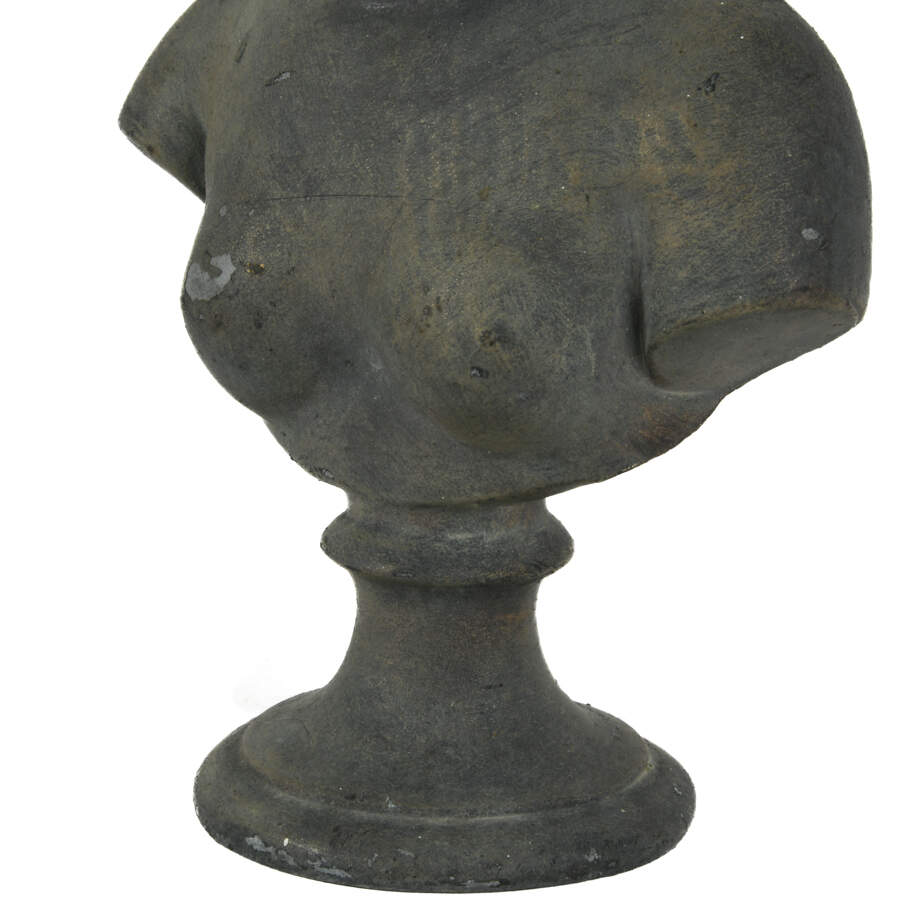 Grey Coated Aluminum Goddess Venus Bust on Pedestal-7