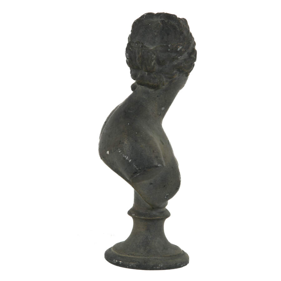 Grey Coated Aluminum Goddess Venus Bust on Pedestal-4