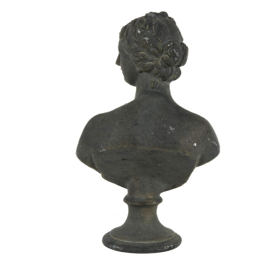 Grey Coated Aluminum Goddess Venus Bust on Pedestal-3