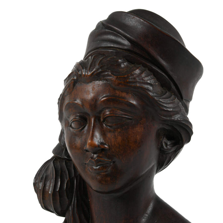 Mid-Century Hand-Carved Wood Klungkung Balinese Busts-9