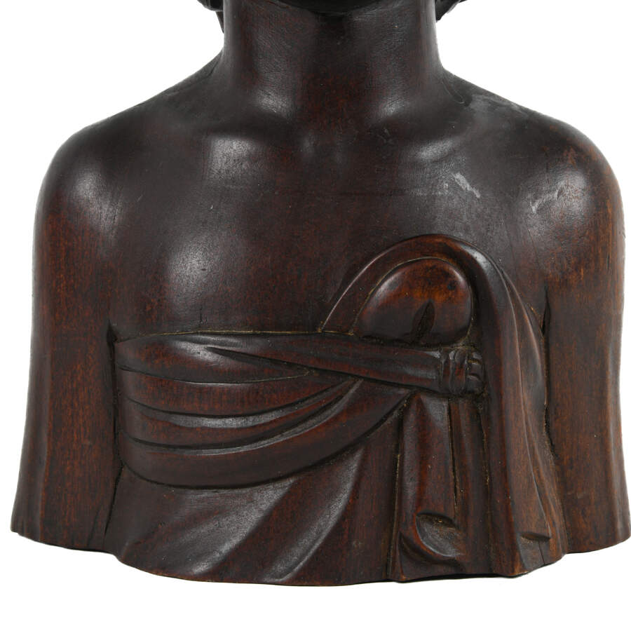Mid-Century Hand-Carved Wood Klungkung Balinese Busts-6