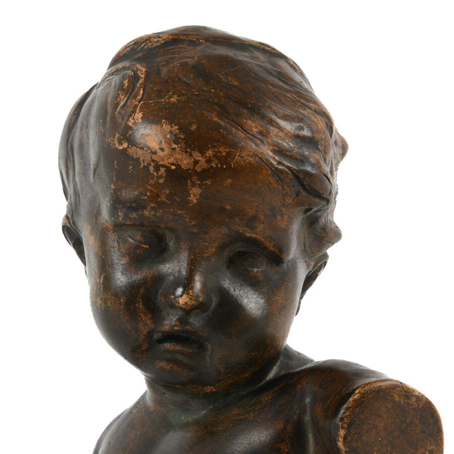 Terracotta Glazed Bust of Child-6