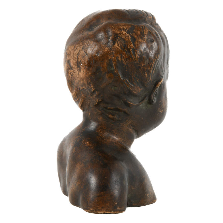 Terracotta Glazed Bust of Child-5
