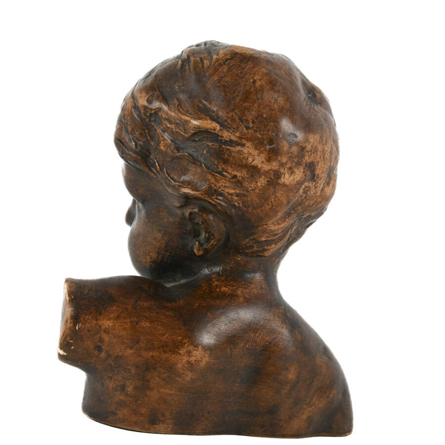 Terracotta Glazed Bust of Child-4