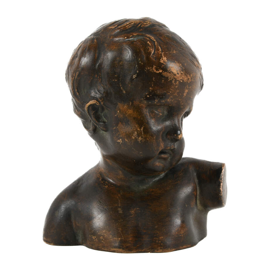 Terracotta Glazed Bust of Child-3