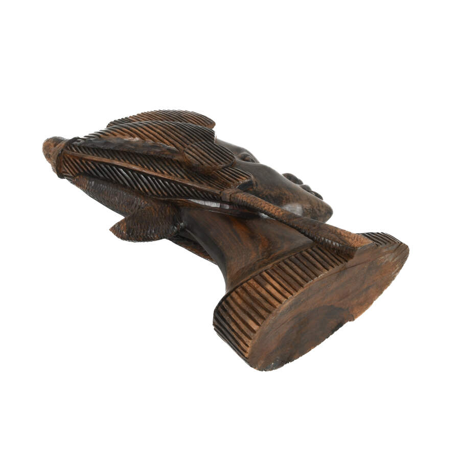 Antique African Carved Wooden Tribal Bust-9