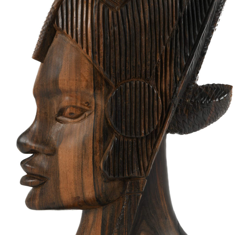Antique African Carved Wooden Tribal Bust-6