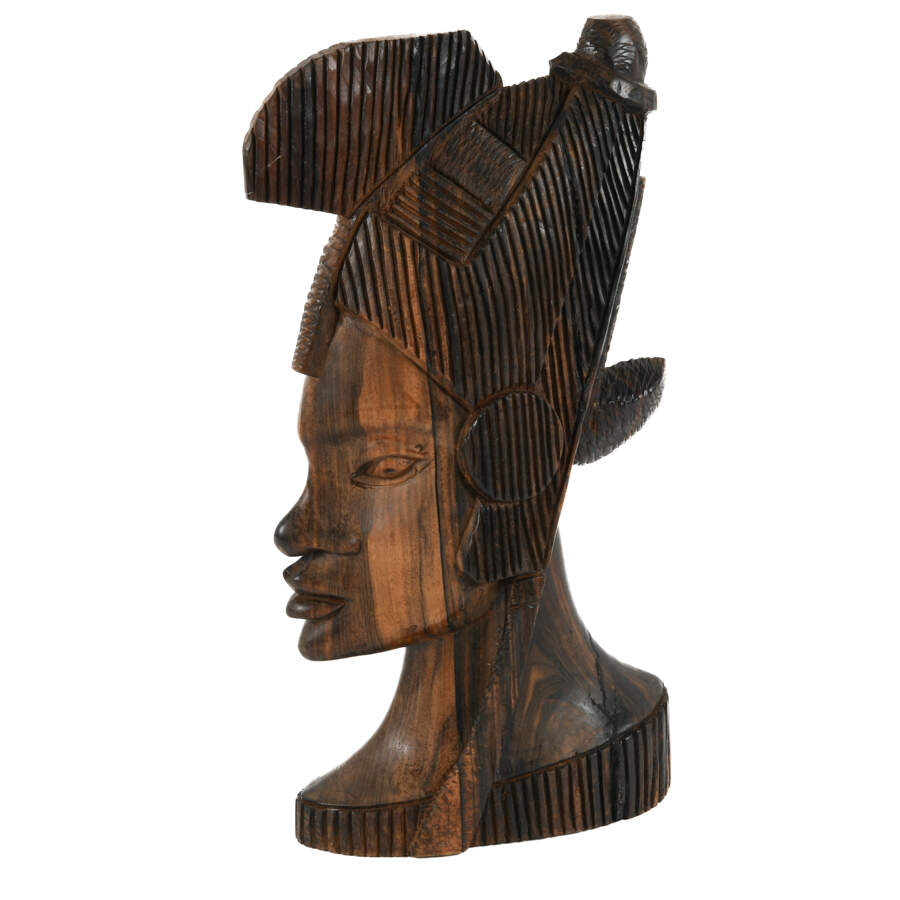 Antique African Carved Wooden Tribal Bust-1