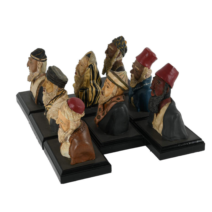 Lot of 8 Signed Clay Religious Men Busts-6