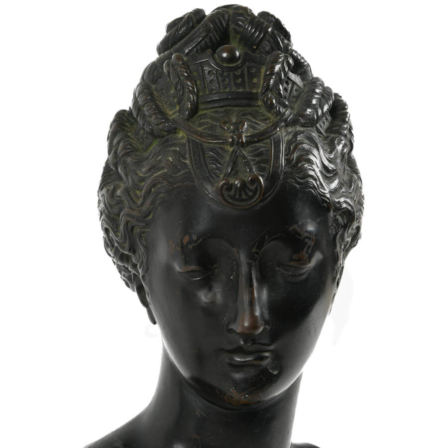 Black Metal Bust of Diana De Poitiers After Jean Goujon-5
