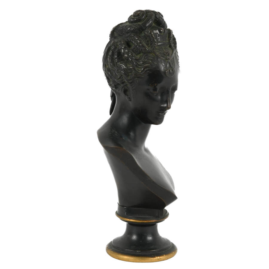 Black Metal Bust of Diana De Poitiers After Jean Goujon-4