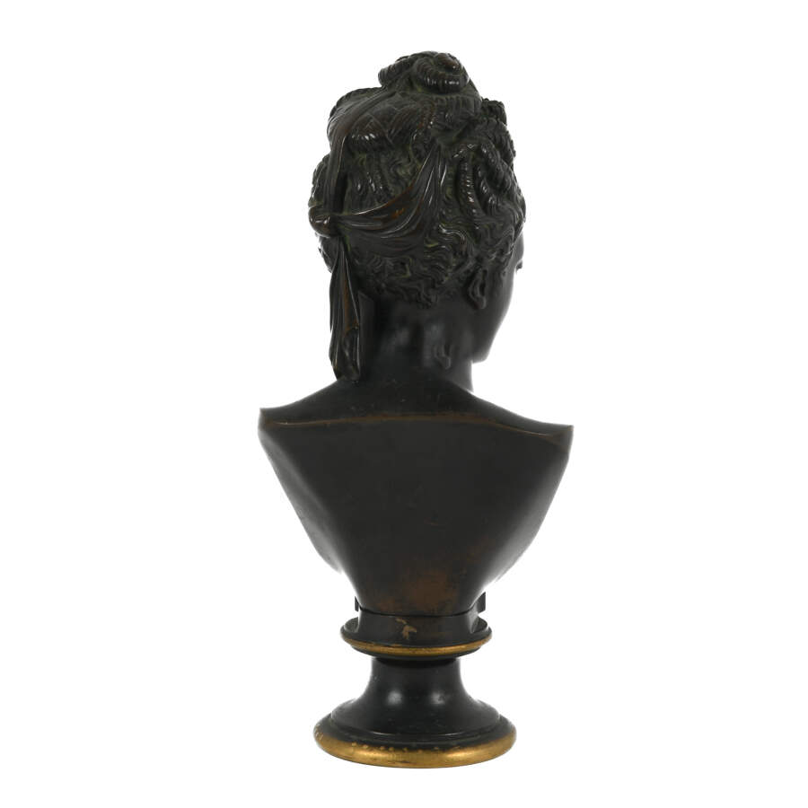 Black Metal Bust of Diana De Poitiers After Jean Goujon-3