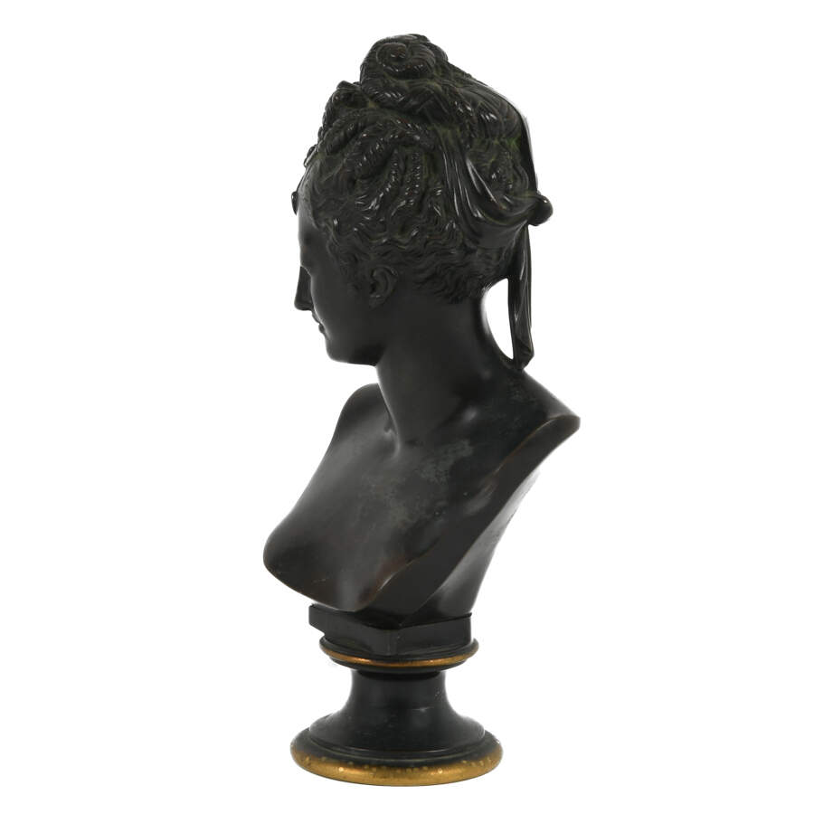 Black Metal Bust of Diana De Poitiers After Jean Goujon-2