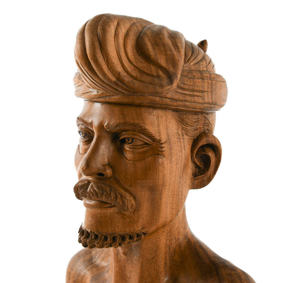 Carved Wood Native Bust of a Man-6