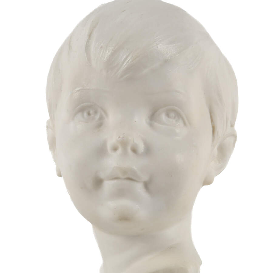 French Mix Composition Bust of a Young Boy on Base-5