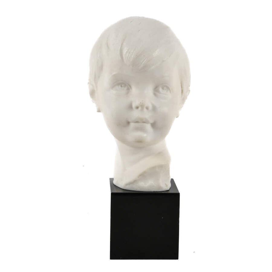 French Mix Composition Bust of a Young Boy on Base-1