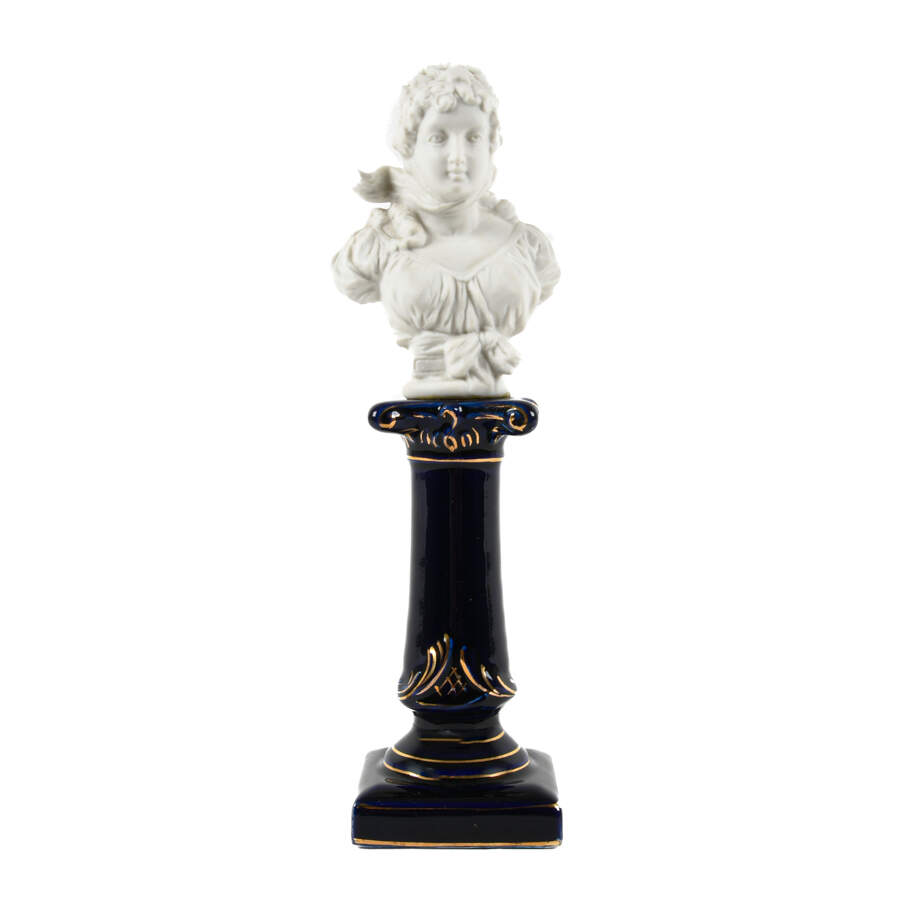 Antique French Bisque Porcelain Figural Bust-1