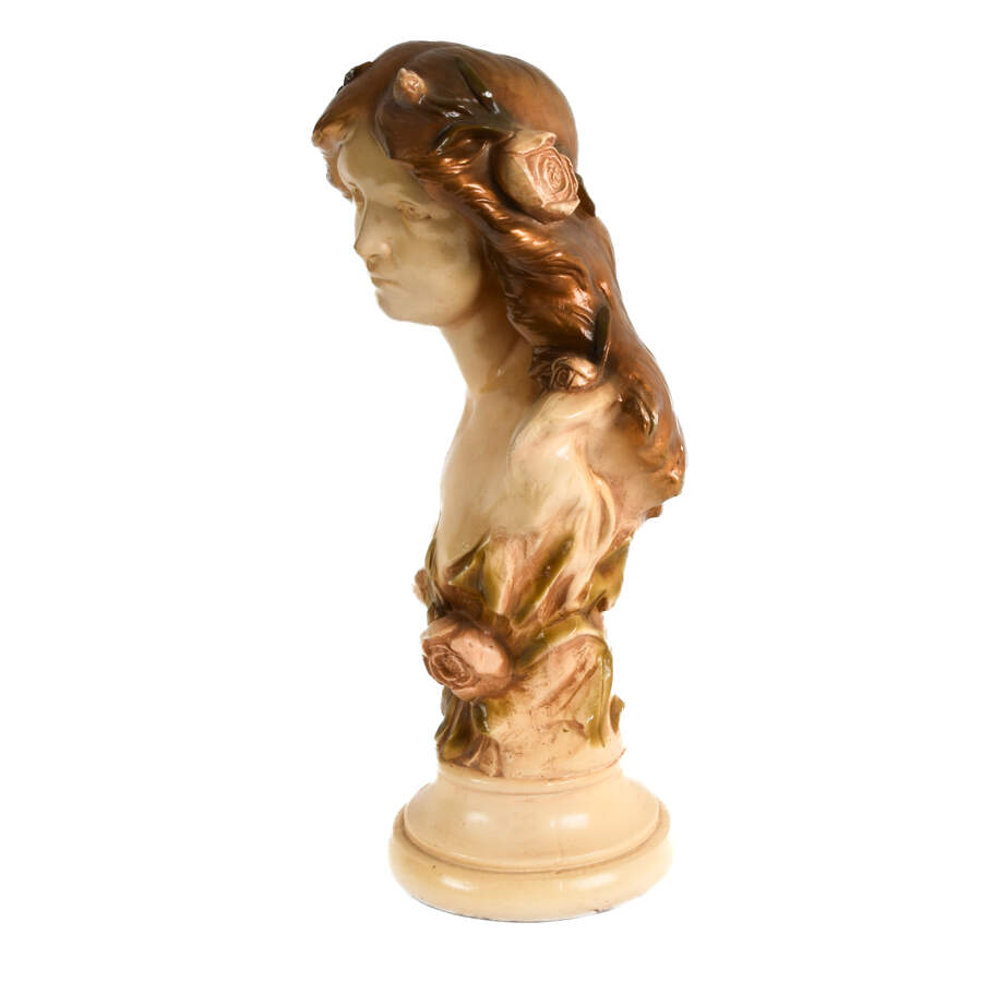 Chalkware Bust of a Young Girl-4