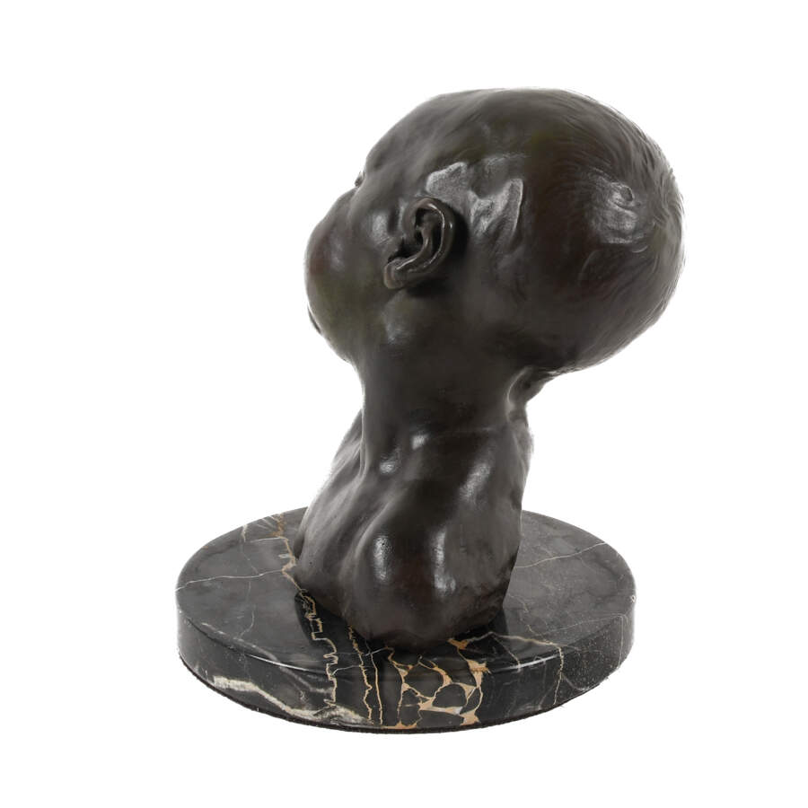 Ceramic Sculpture After Jean-Baptiste Dalou's "Head of a Sleeping Boy"-4