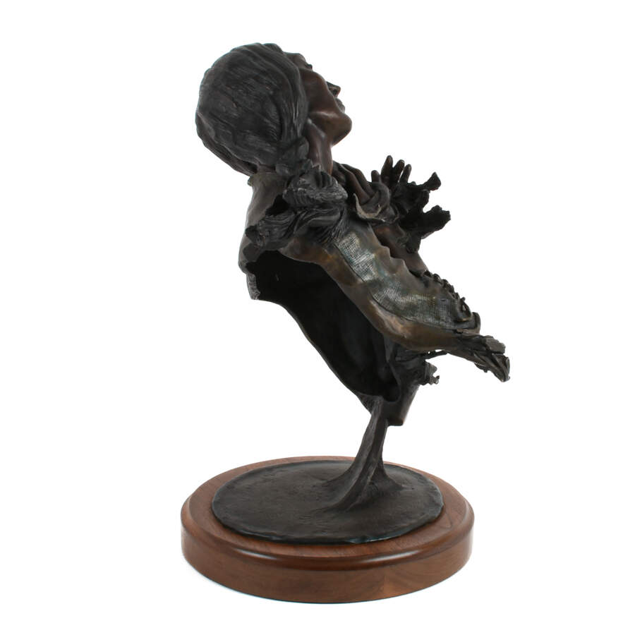 Rusty Phelps Signed Limited Number Untitled 1974 Bronze Bust-6