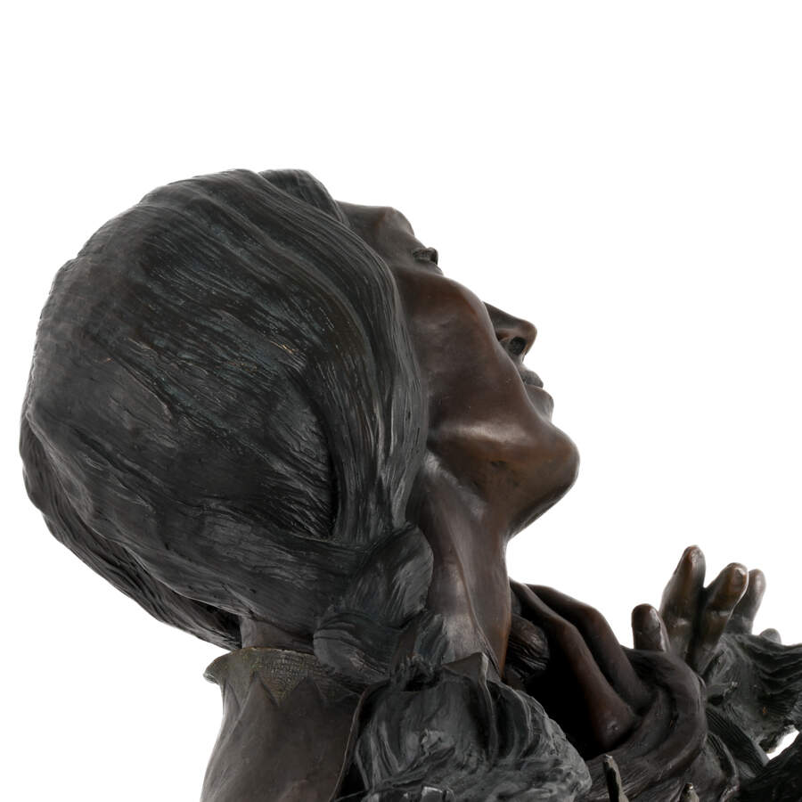 Rusty Phelps Signed Limited Number Untitled 1974 Bronze Bust-5