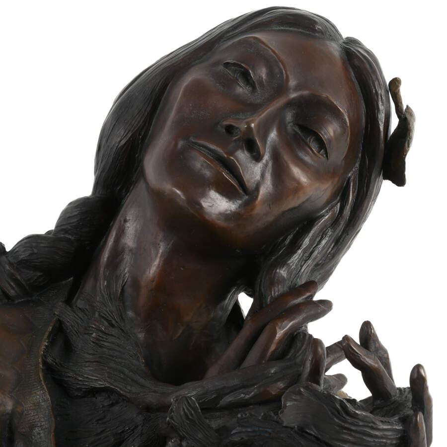 Rusty Phelps Signed Limited Number Untitled 1974 Bronze Bust-2