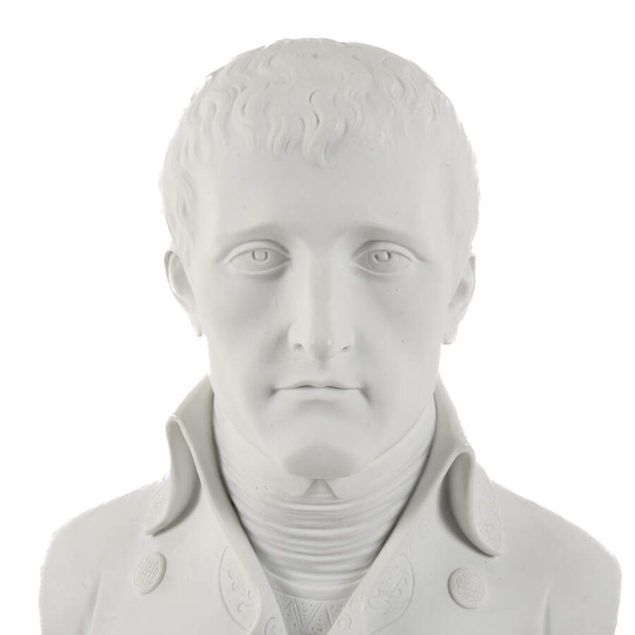 Sèvres-Style Porcelain Bisque of Young Napoleon on a Cobalt Pedestal Base-2