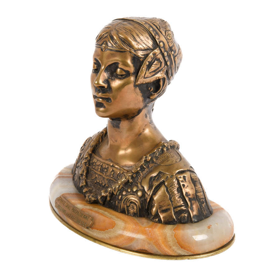Signed Roland G. Colombo's "Grande Dame Patricienne" Bronze Bust-4