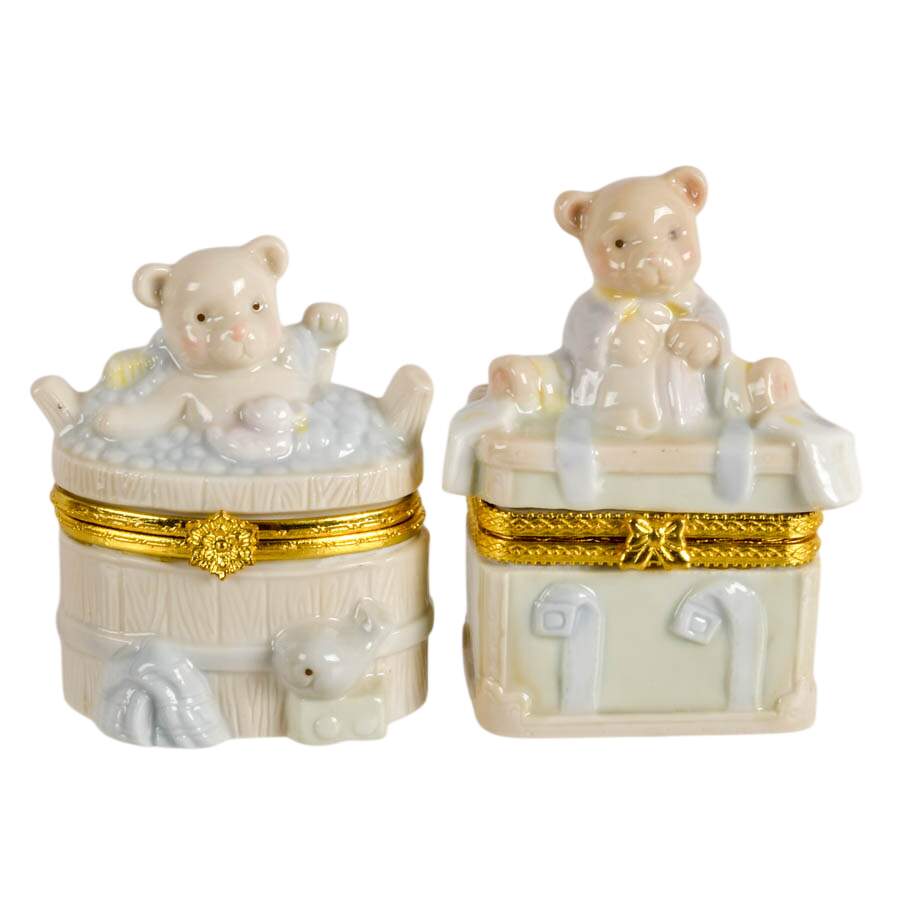 Four-Piece Porcelain Baby Boy Trinket Boxes-4